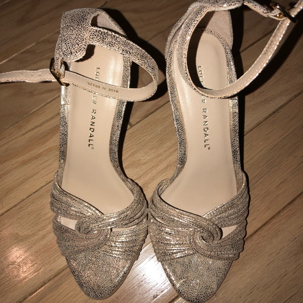Loeffler Randall SZ 5 Gold Wedges NWOB